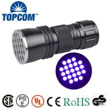 365~370nm 21 UV Torch Aluminum UV Flashlight 3xAAA